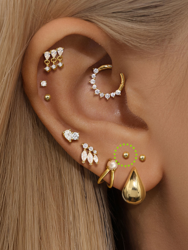 S925 Minimalist Multi Size Piercing Earring-Olarajewelry
