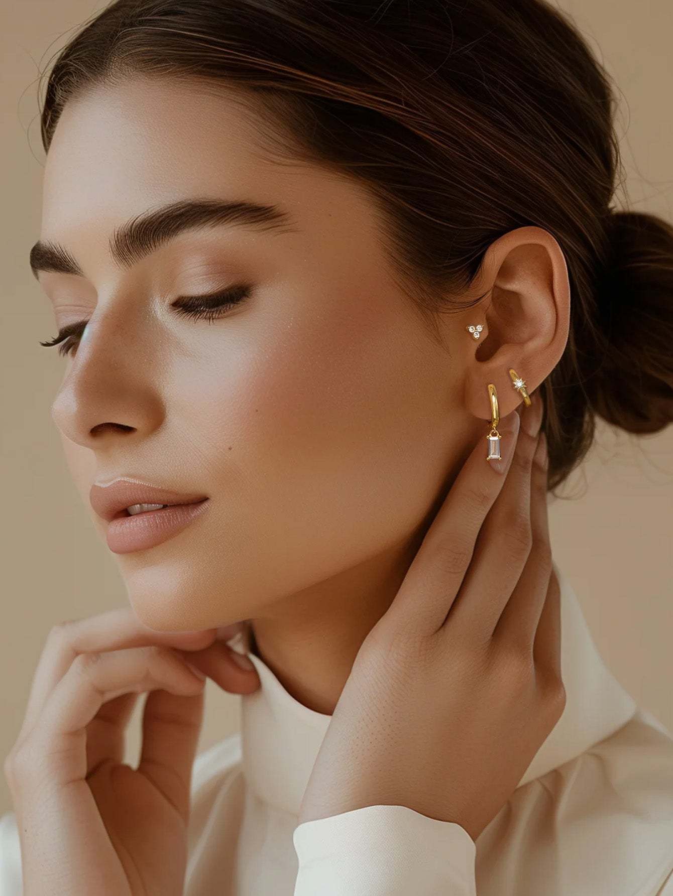 Olara Square Zirconia Pendant Earrings-Olarajewelry
