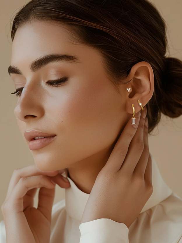 Olara Square Zirconia Pendant Earrings-Olarajewelry