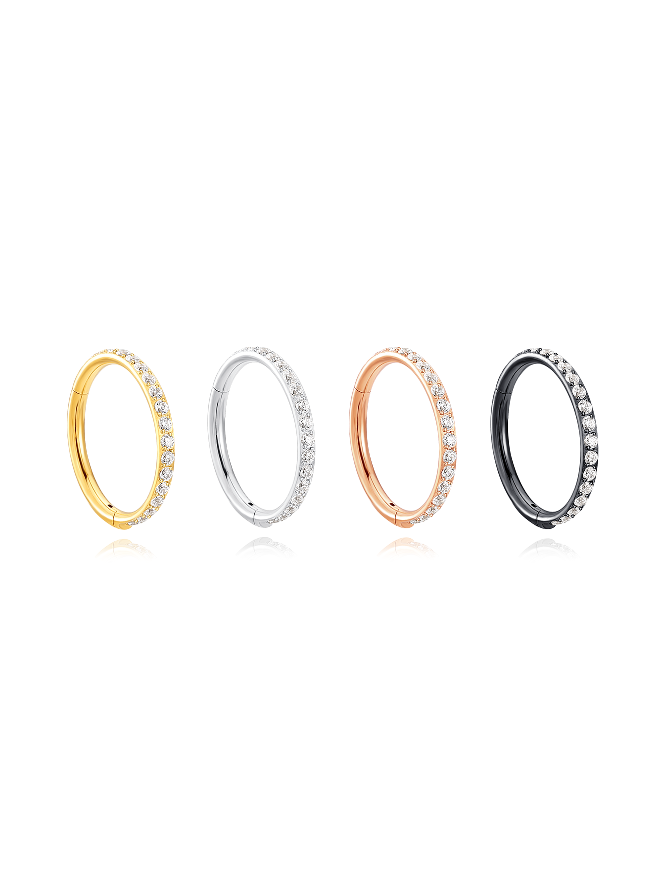 Titanium Waterproof Multiple Sizes 5A CZ Cartilage Hoop 16g 18g-Olarajewelry
