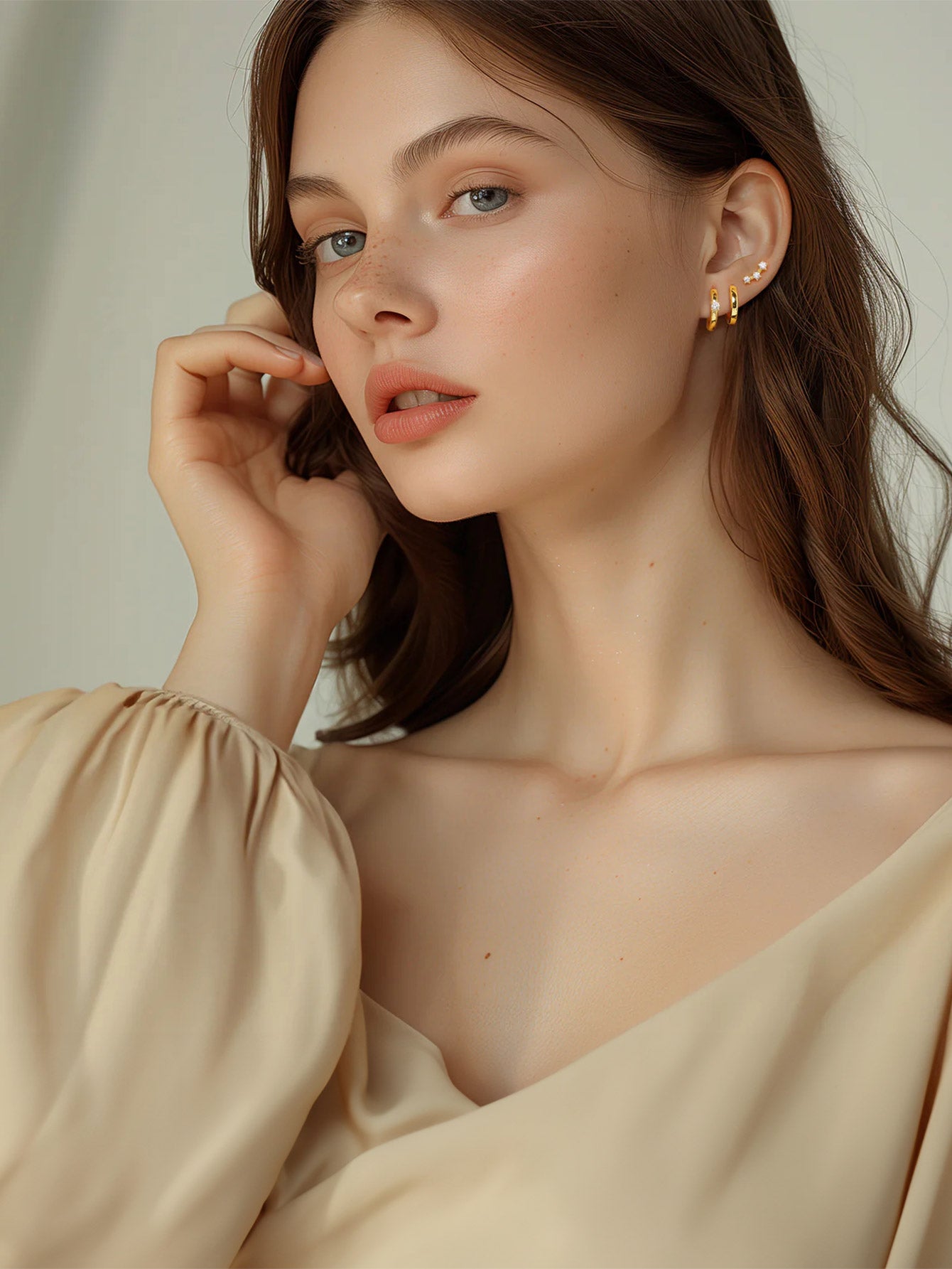 S925 Simple Elegant Zircon Earring Set-Olarajewelry