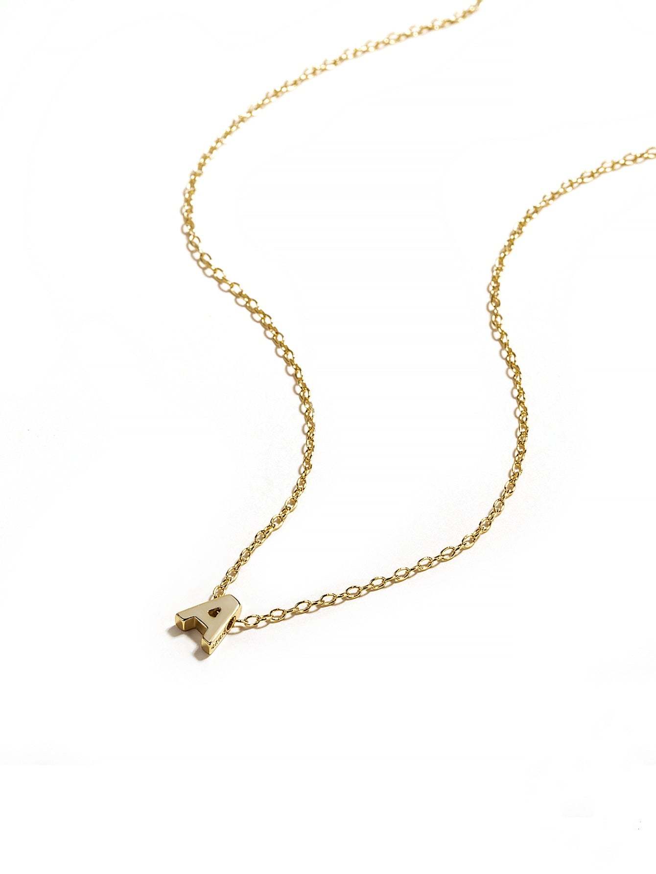 S925 Sterling Silver Fashion Letter A Pendant Necklace-Olarajewelry