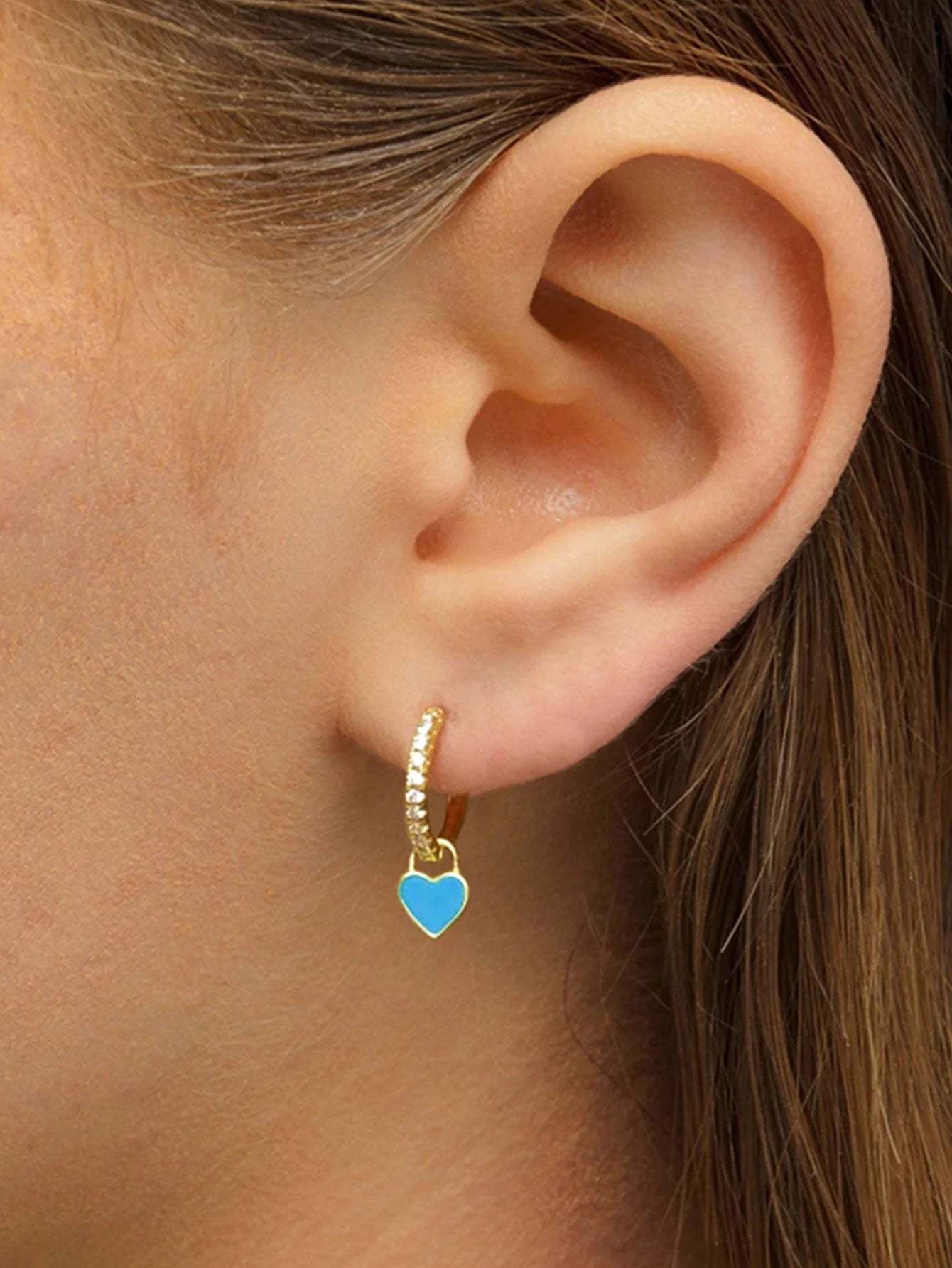 S925 Heart Dripping Oil Sterling Silver Drop Earrings-Olarajewelry