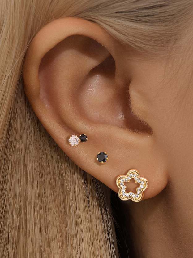 Black Star Flower Earring Series-Olarajewelry