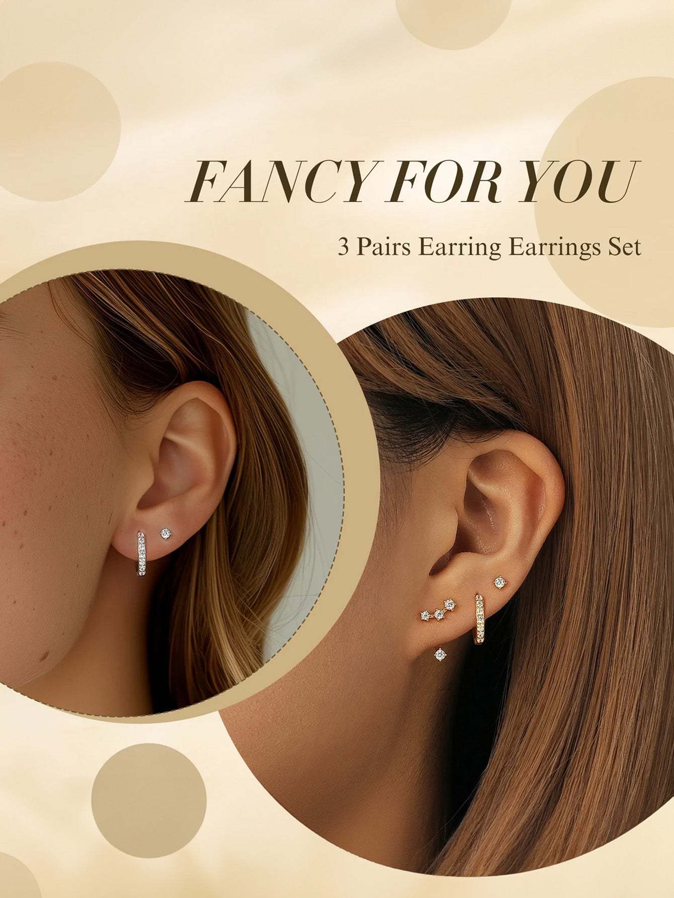 Olara Temperament All-Match Zirconia Earring Set-Olarajewelry