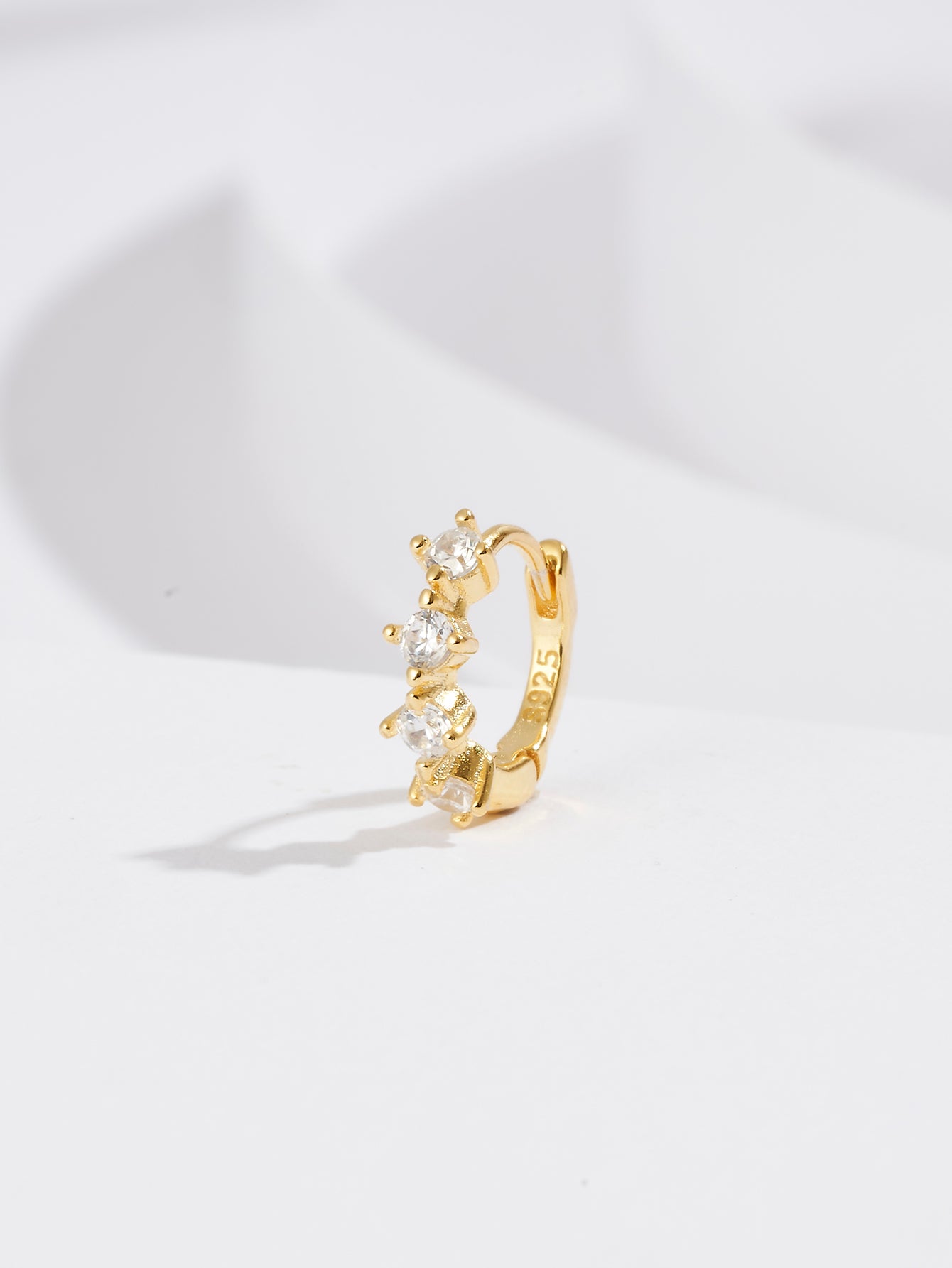 S925 Simple Zircon Hoop Earring 6MM-Olarajewelry