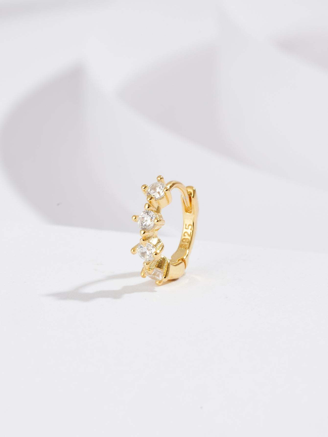 S925 Simple Zircon Hoop Earring 6MM-Olarajewelry