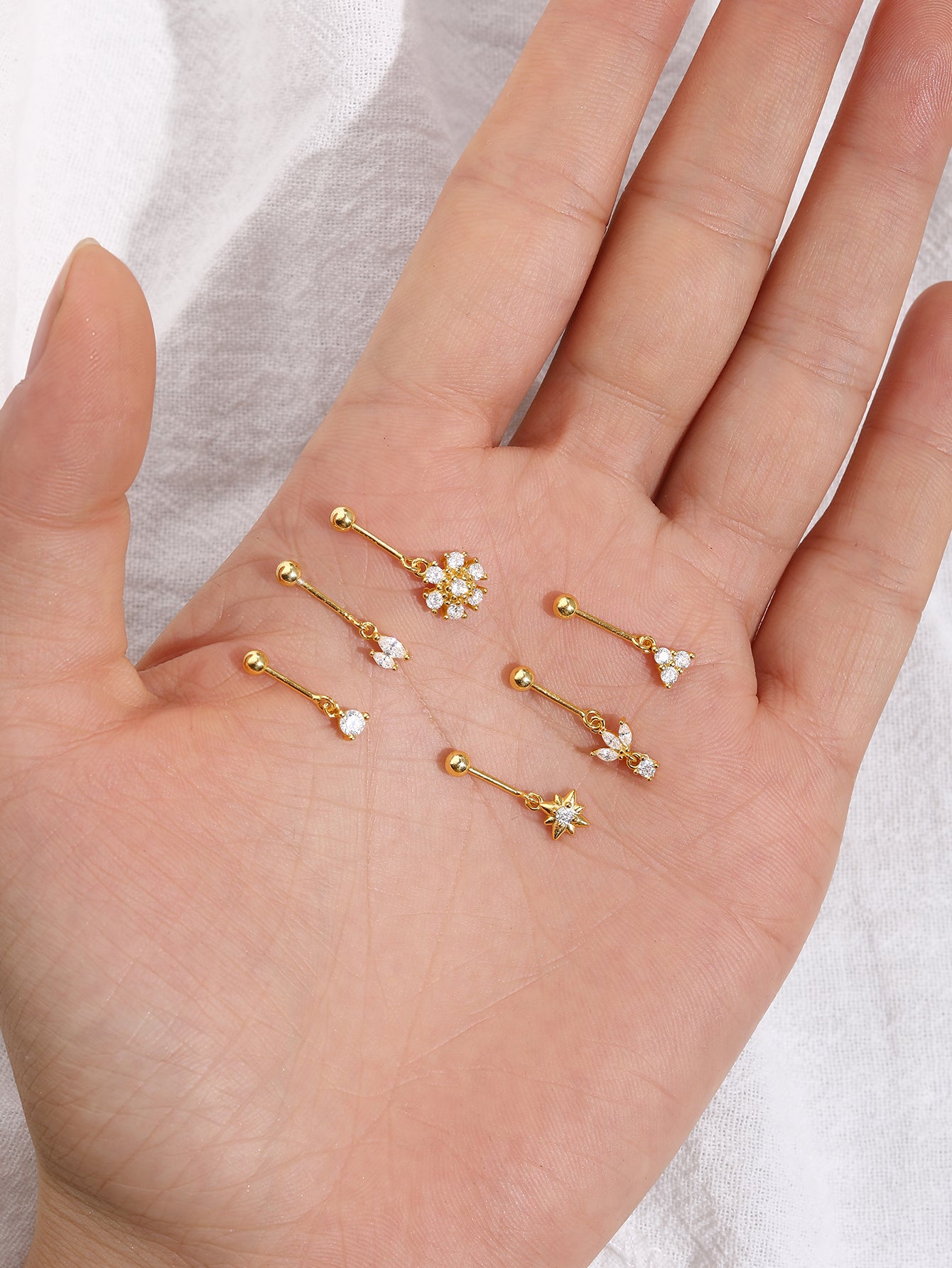 S925 Crown Vertical Helix Ear Piercing Stud-Olarajewelry