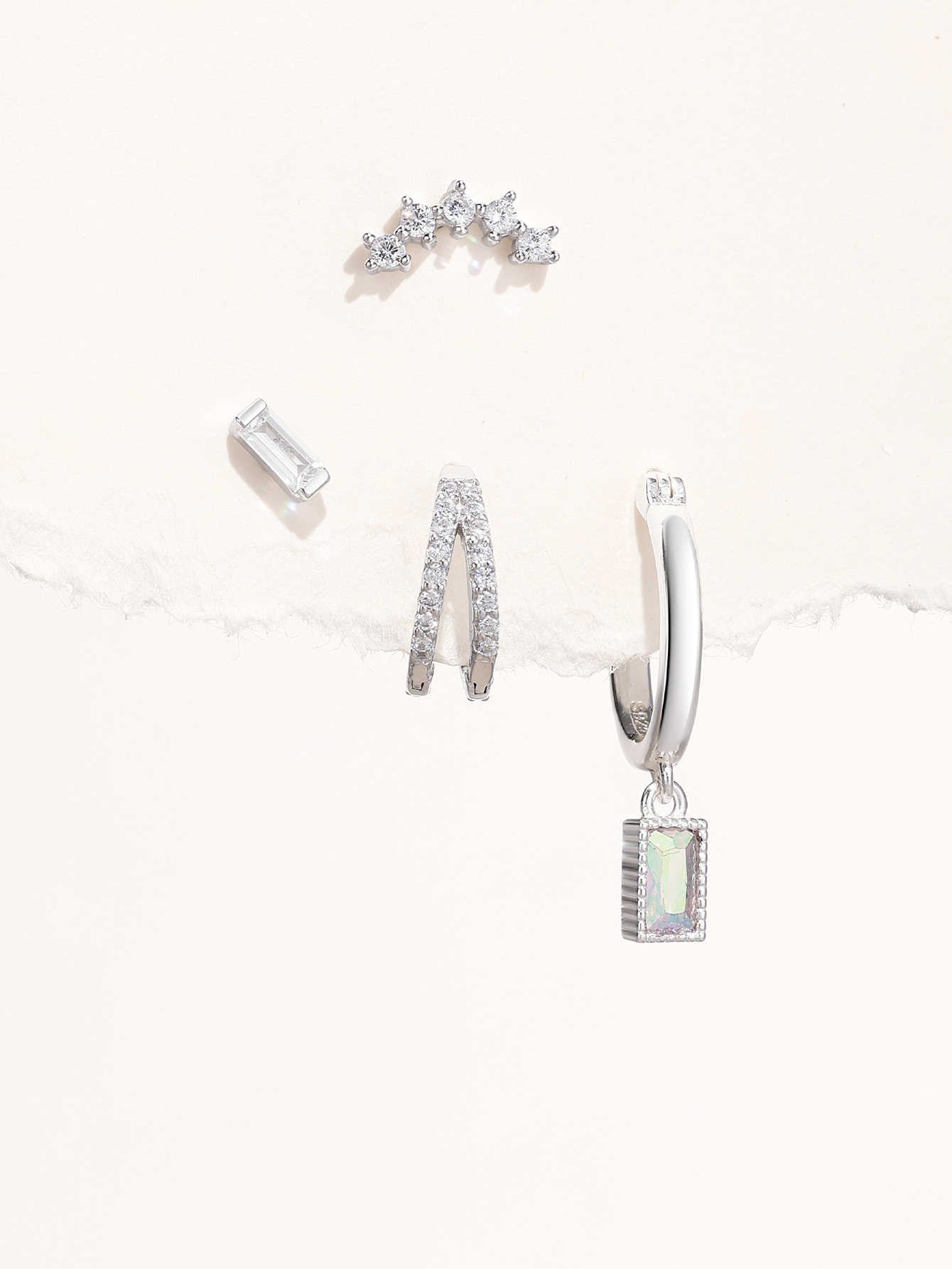 S925 Silver Square Zircon Drop Earring Series-Olarajewelry
