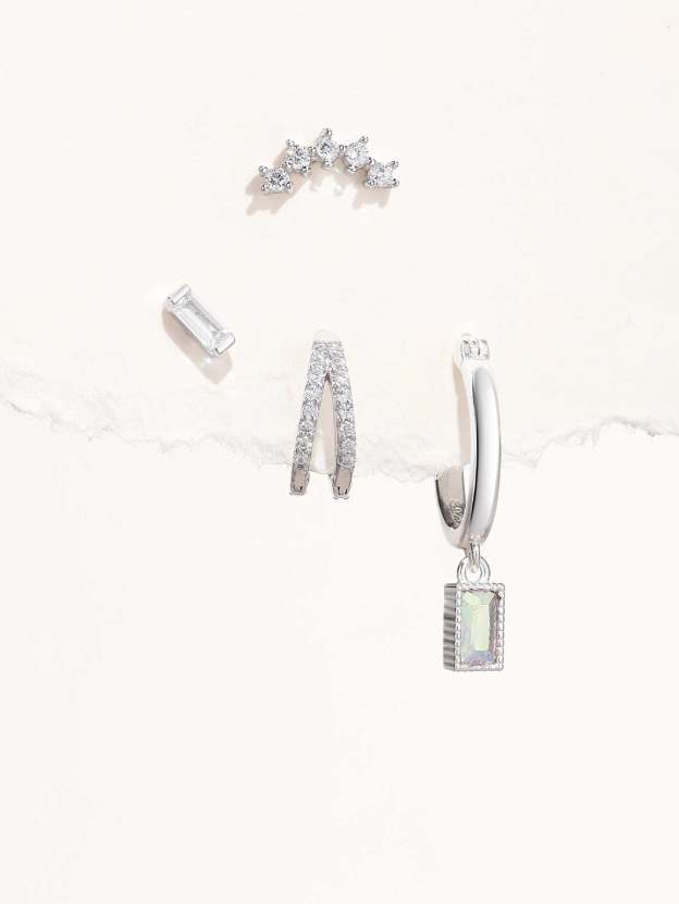 S925 Silver Square Zircon Drop Earring Series-Olarajewelry