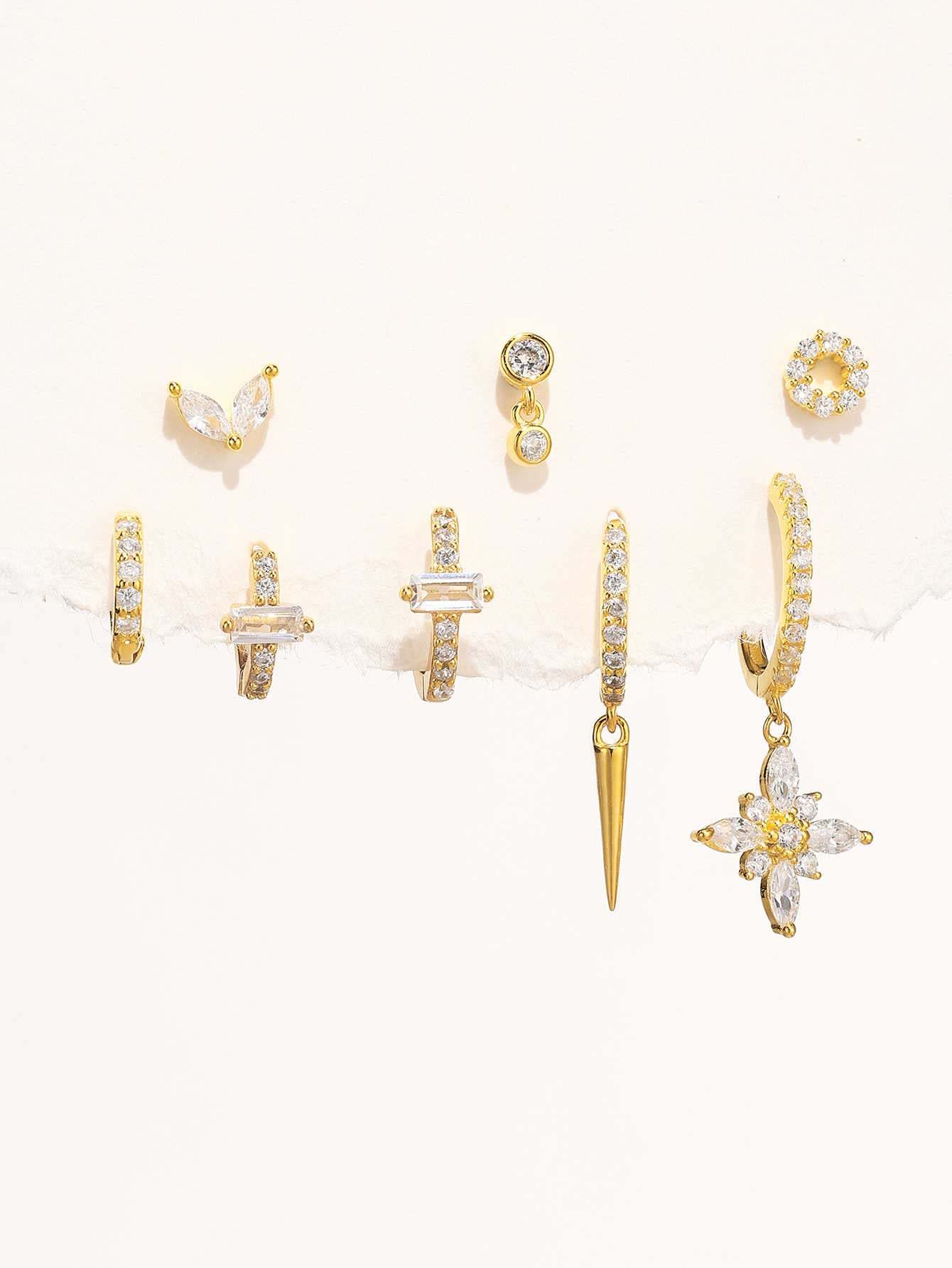 S925 Zirconia All-match Piercing Earrings-Olarajewelry