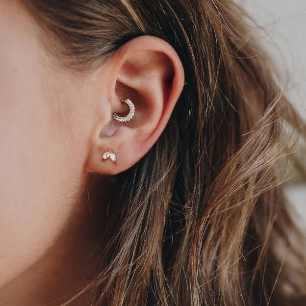S925 Garland Zircon Daith Earring 8MM-Olarajewelry