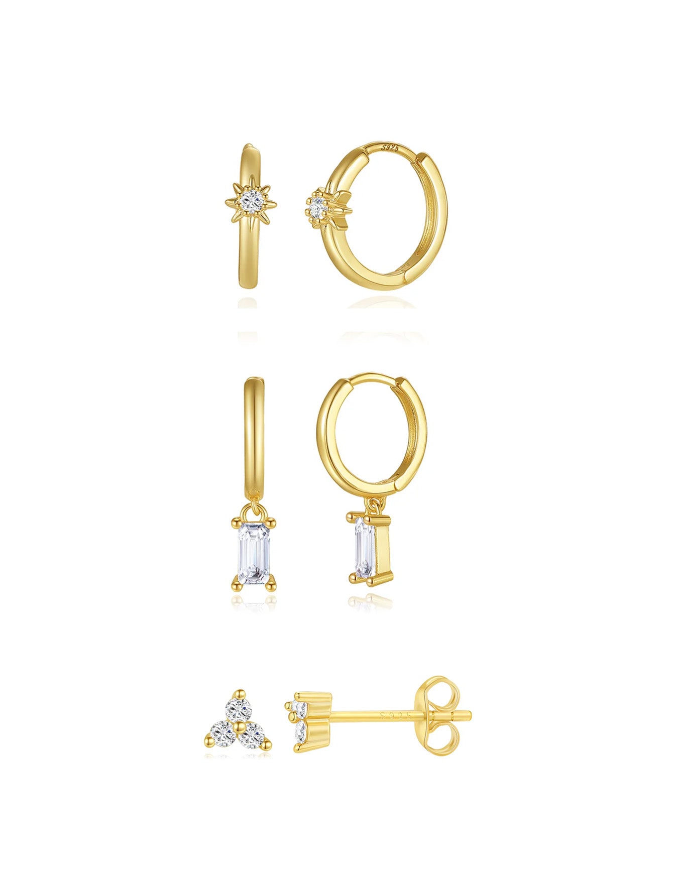 Olara Square Zirconia Pendant Earrings-Olarajewelry