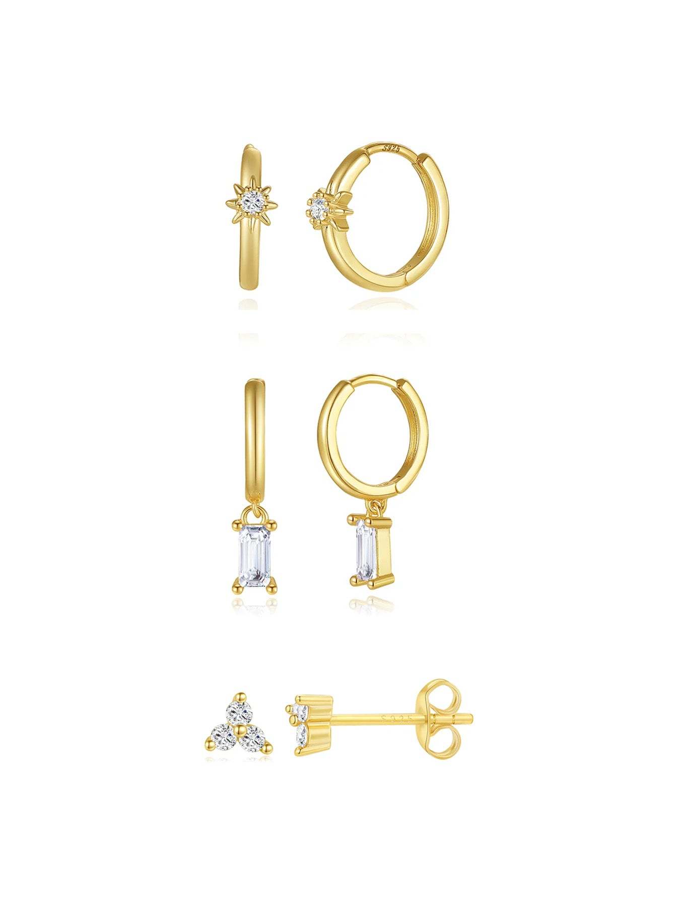 Olara Square Zirconia Pendant Earrings-Olarajewelry