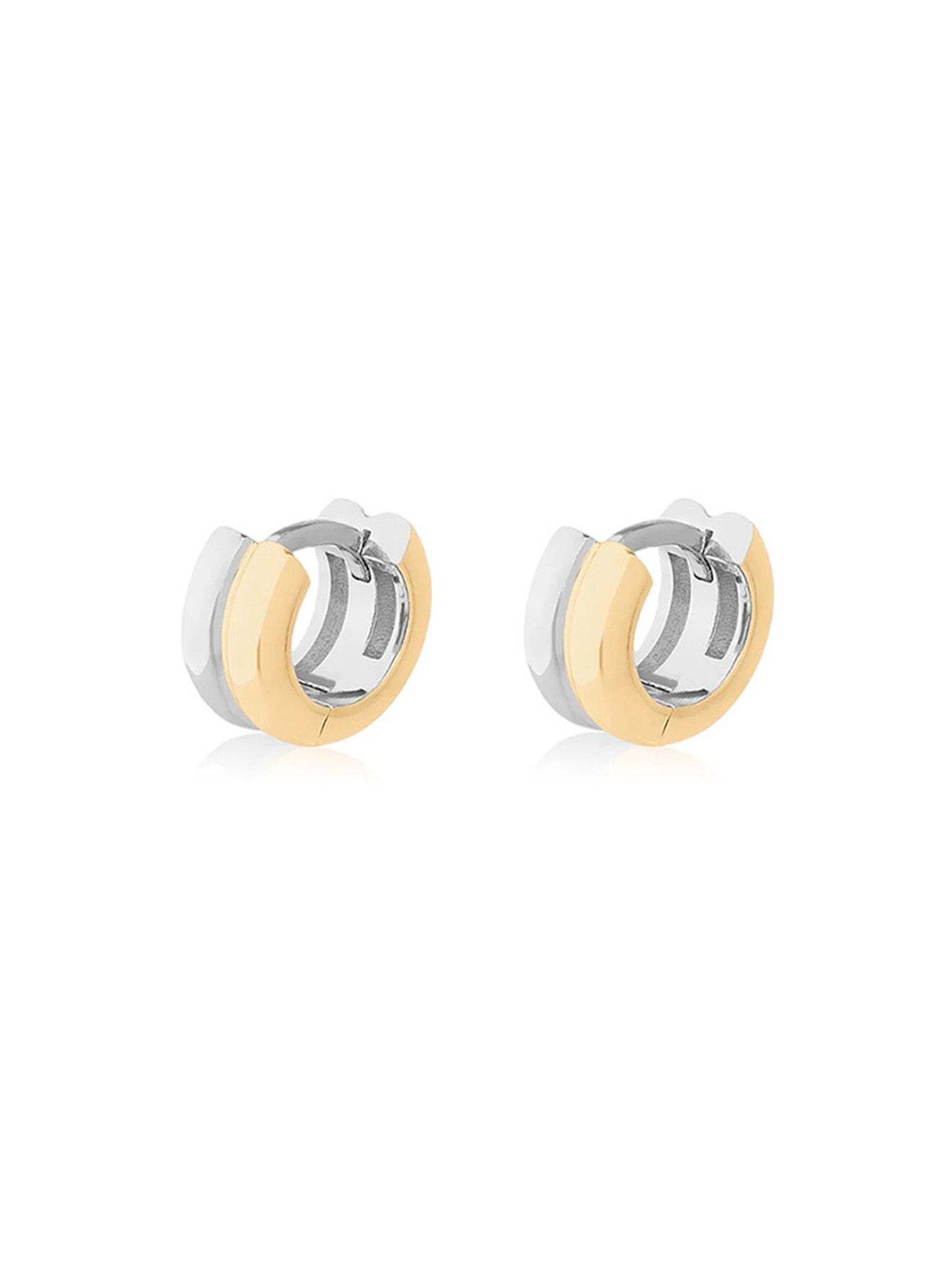 Two Tone Chunky Hoop Earrings-Olarajewelry