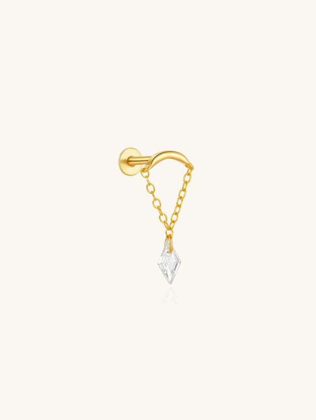 S925 Tassel Chain Ear Piercing Stud Set-Olarajewelry