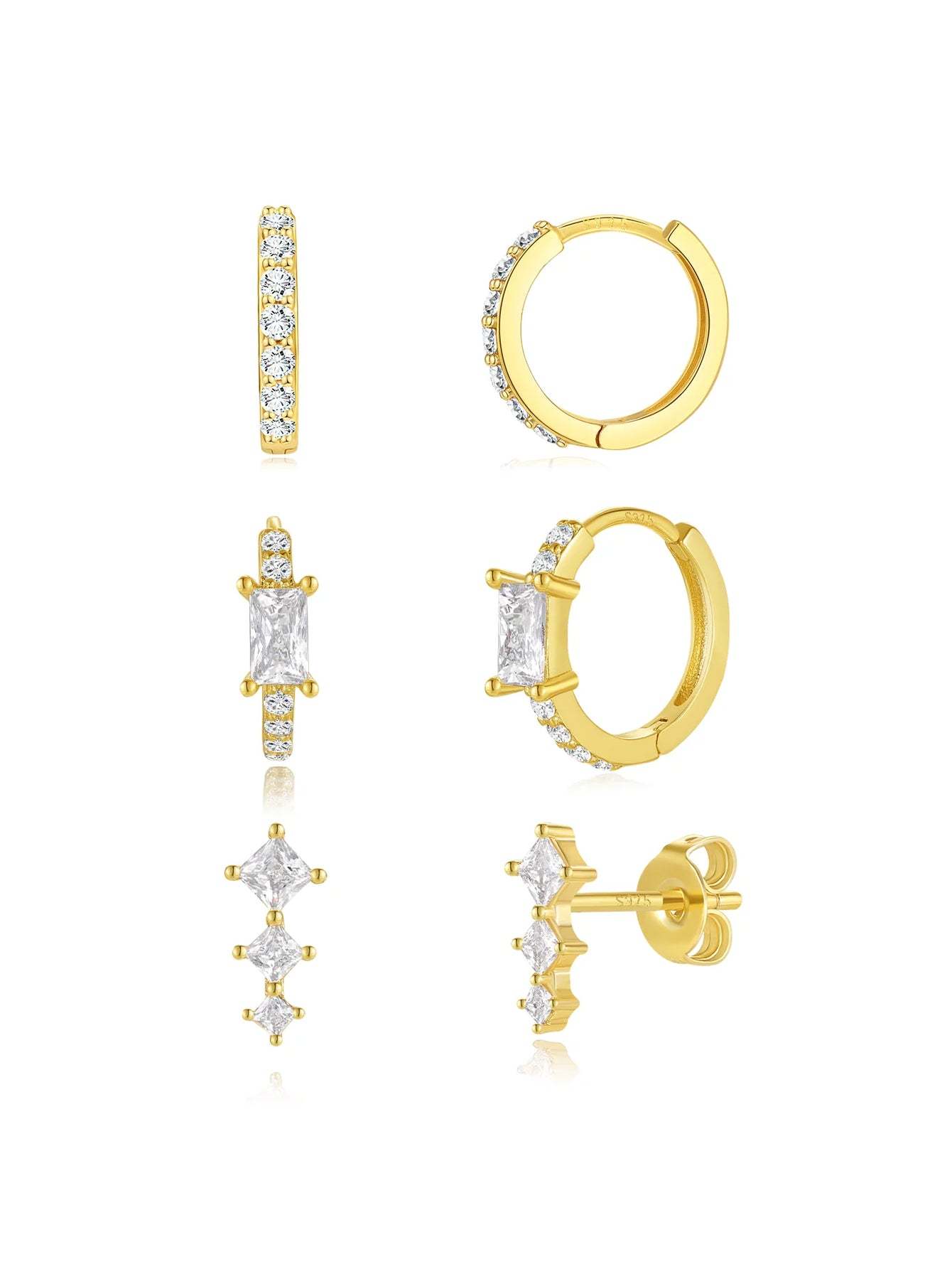 Olara Simple Square Zirconia Earrings-Olarajewelry