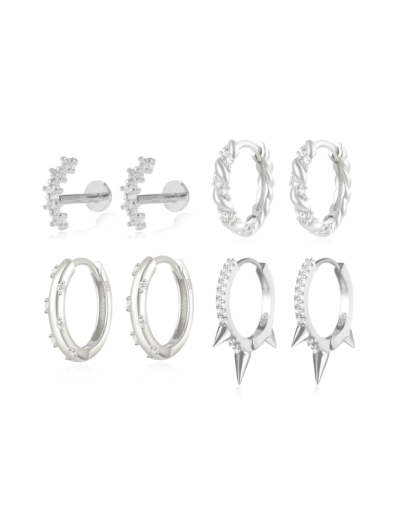 Fashion Huggies With Transparent Zircon Earring Series-Olarajewelry