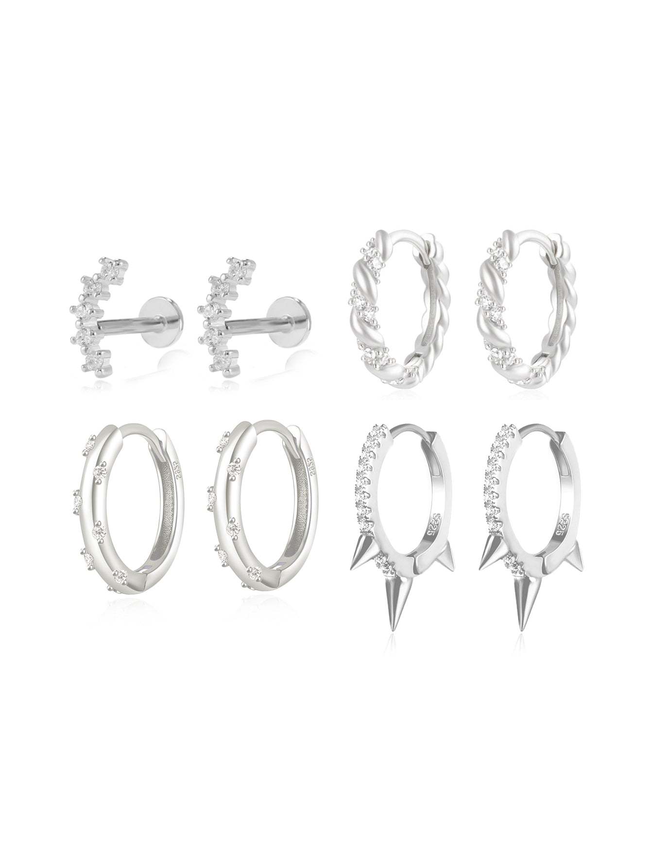 Fashion Huggies With Transparent Zircon Earring Series-Olarajewelry