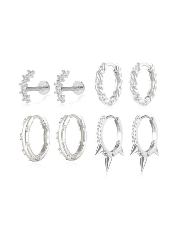 Fashion Huggies With Transparent Zircon Earring Series-Olarajewelry