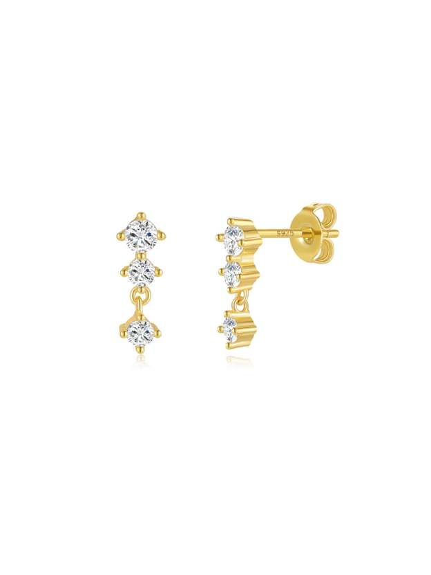 Olara Simple Versatile Zircon Pendant 3 Earring Set-Olarajewelry
