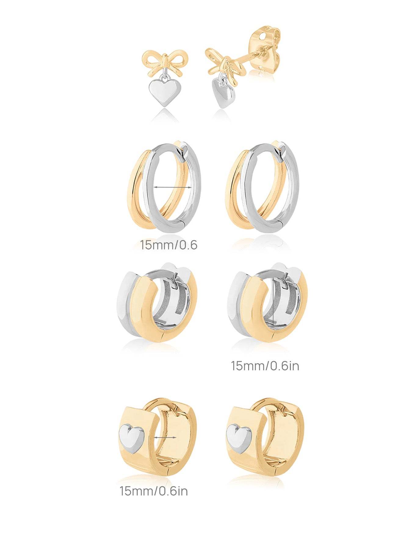 Two Tone Chunky Hoop Earrings-Olarajewelry
