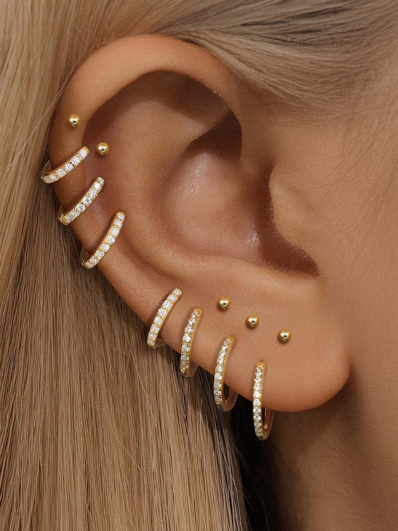 S925 Dainty Elegant Zircon Huggies Earrings-Olarajewelry