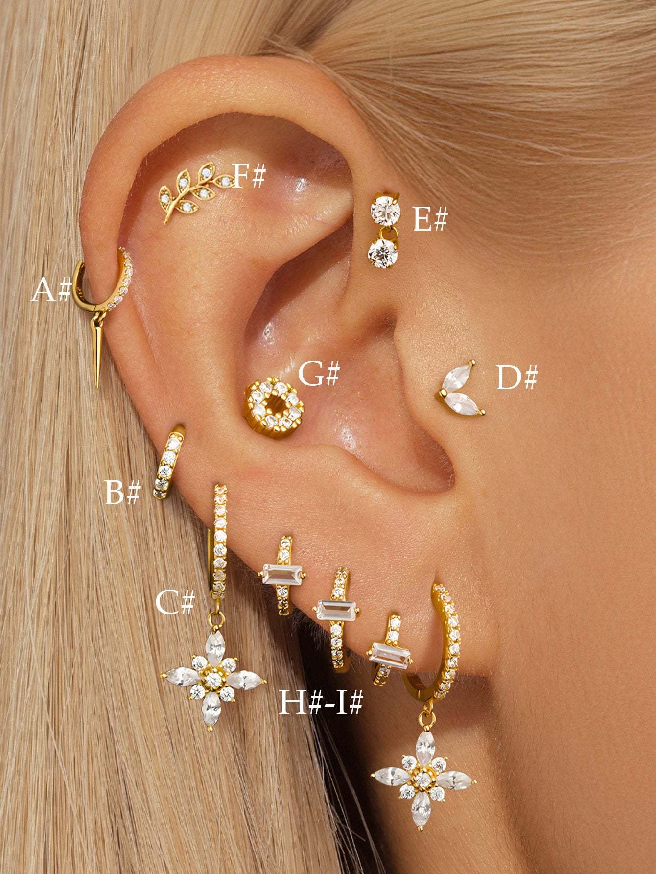 S925 Zirconia All-match Piercing Earrings-Olarajewelry