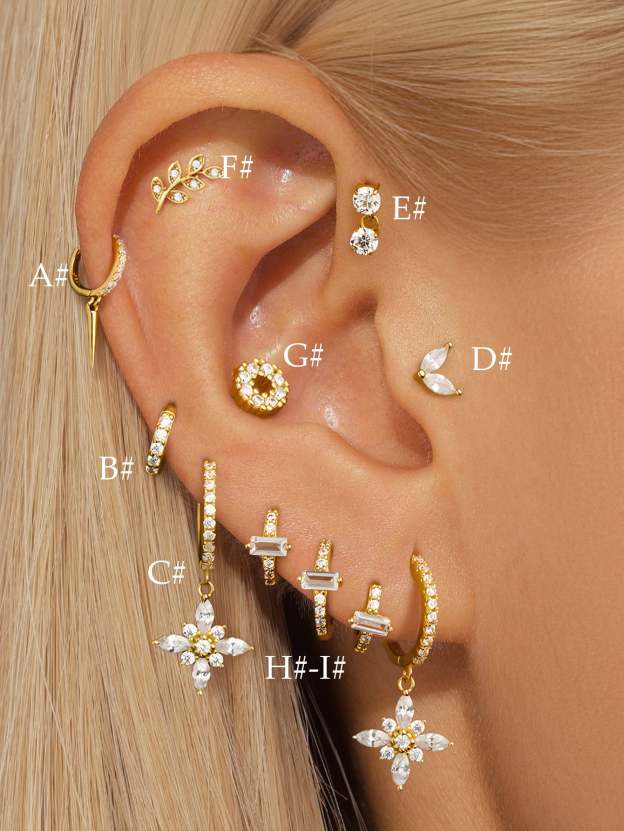 S925 Zirconia All-match Piercing Earrings-Olarajewelry