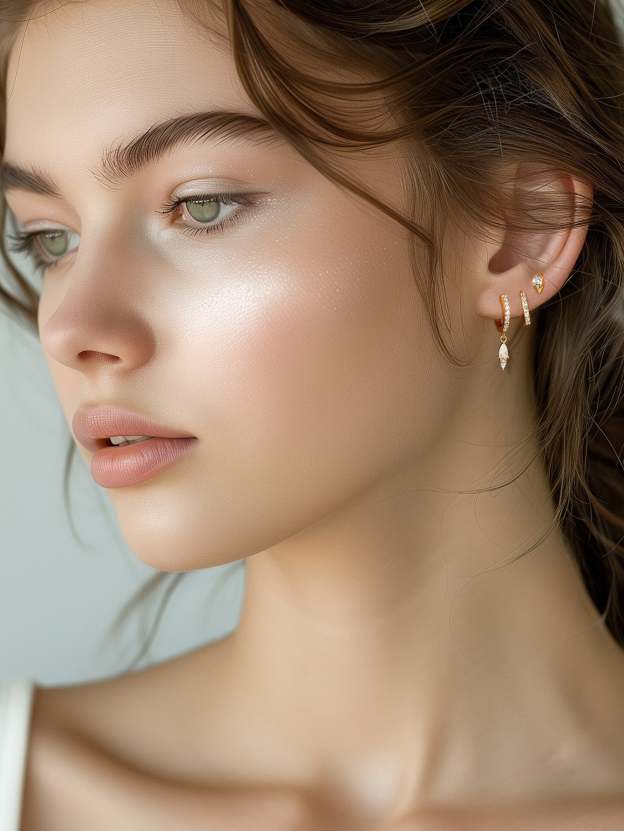 Olara Pave Cone Hoop Earrings Set-Olarajewelry