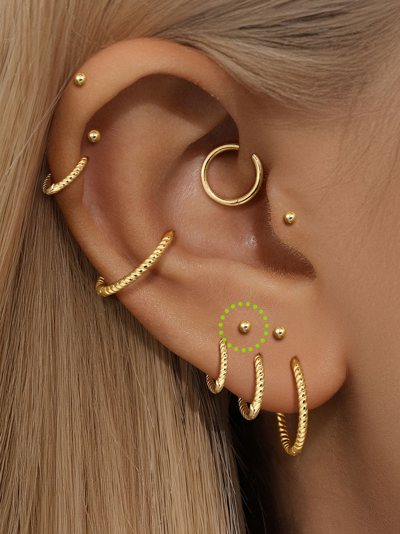 S925 Minimalist Multi Size Piercing Earring-Olarajewelry