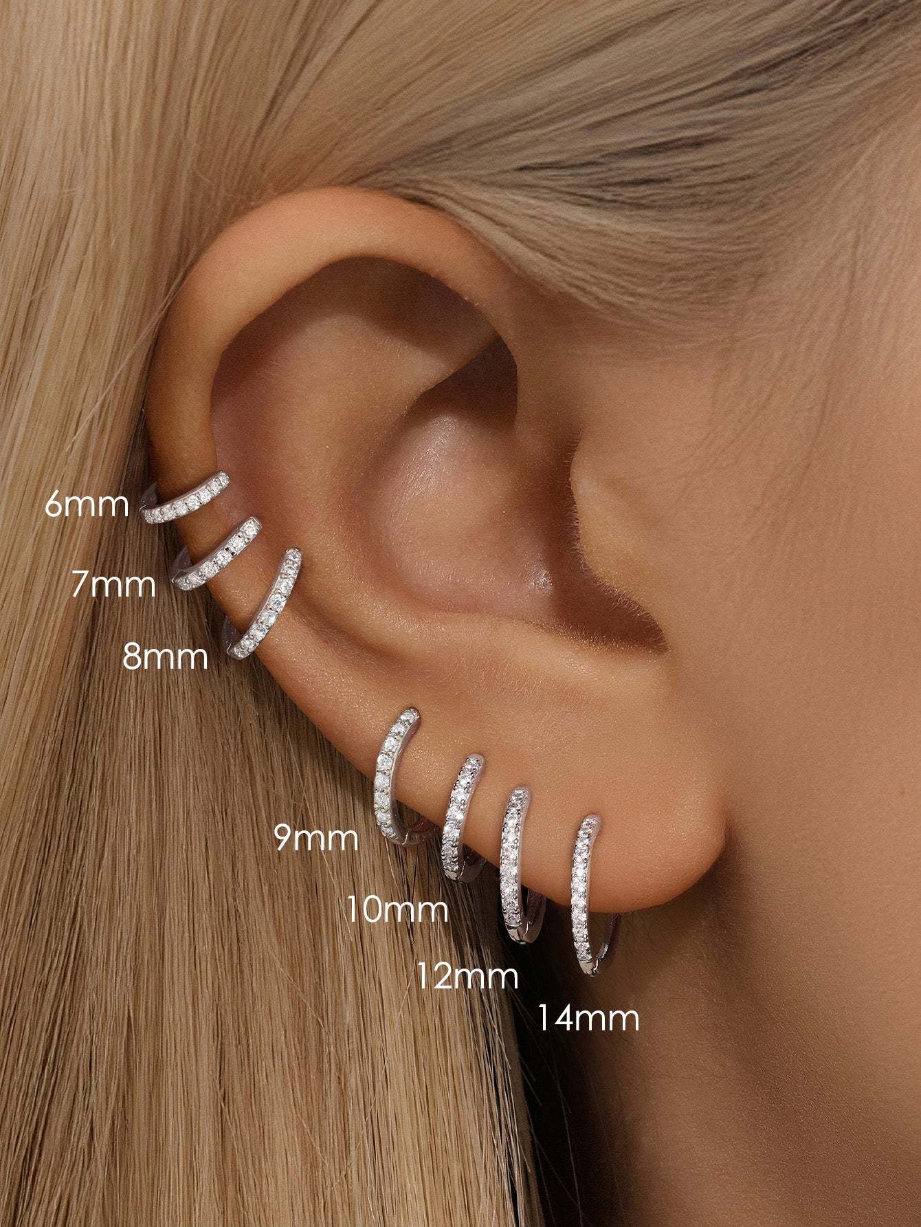 S925 Dainty Elegant Zircon Huggies Earrings-Olarajewelry