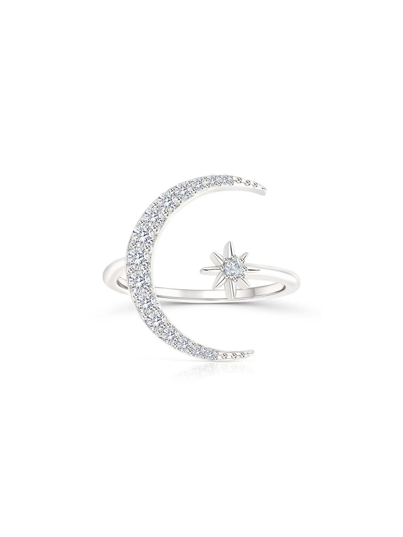 Olara star and moon zircon ring-Olarajewelry