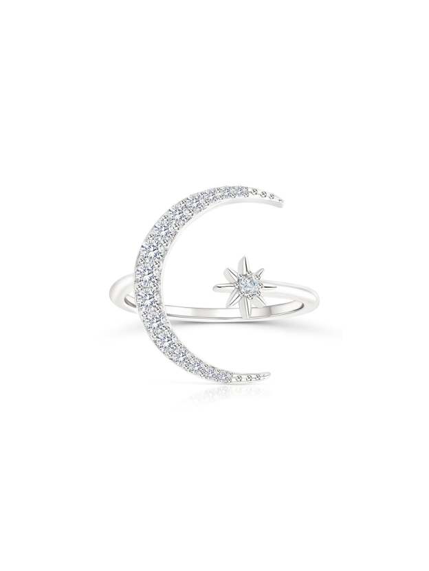 Olara star and moon zircon ring-Olarajewelry