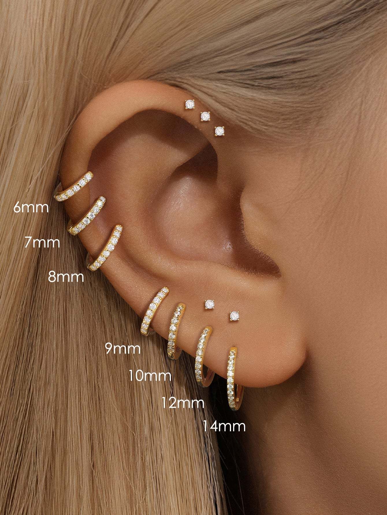 S925 Dainty Elegant Zircon Huggies Earrings-Olarajewelry