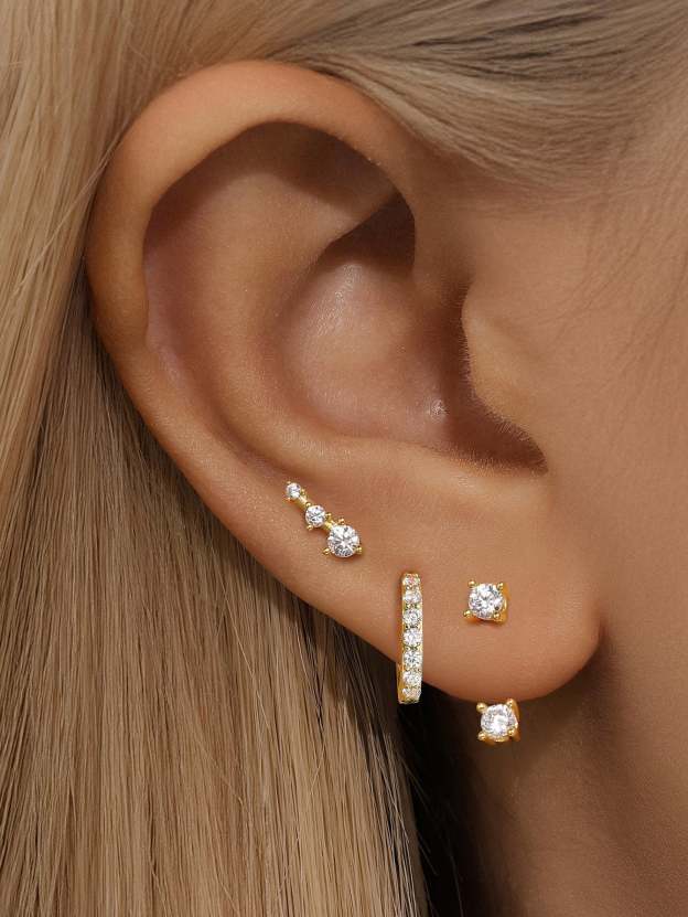 Popular 3 Piece Zircon Earring Set-Olarajewelry