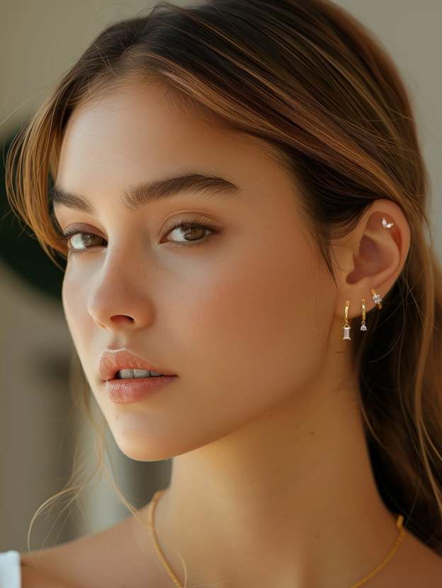 Olara Zircon Hoops Simple Earring Set-Olarajewelry