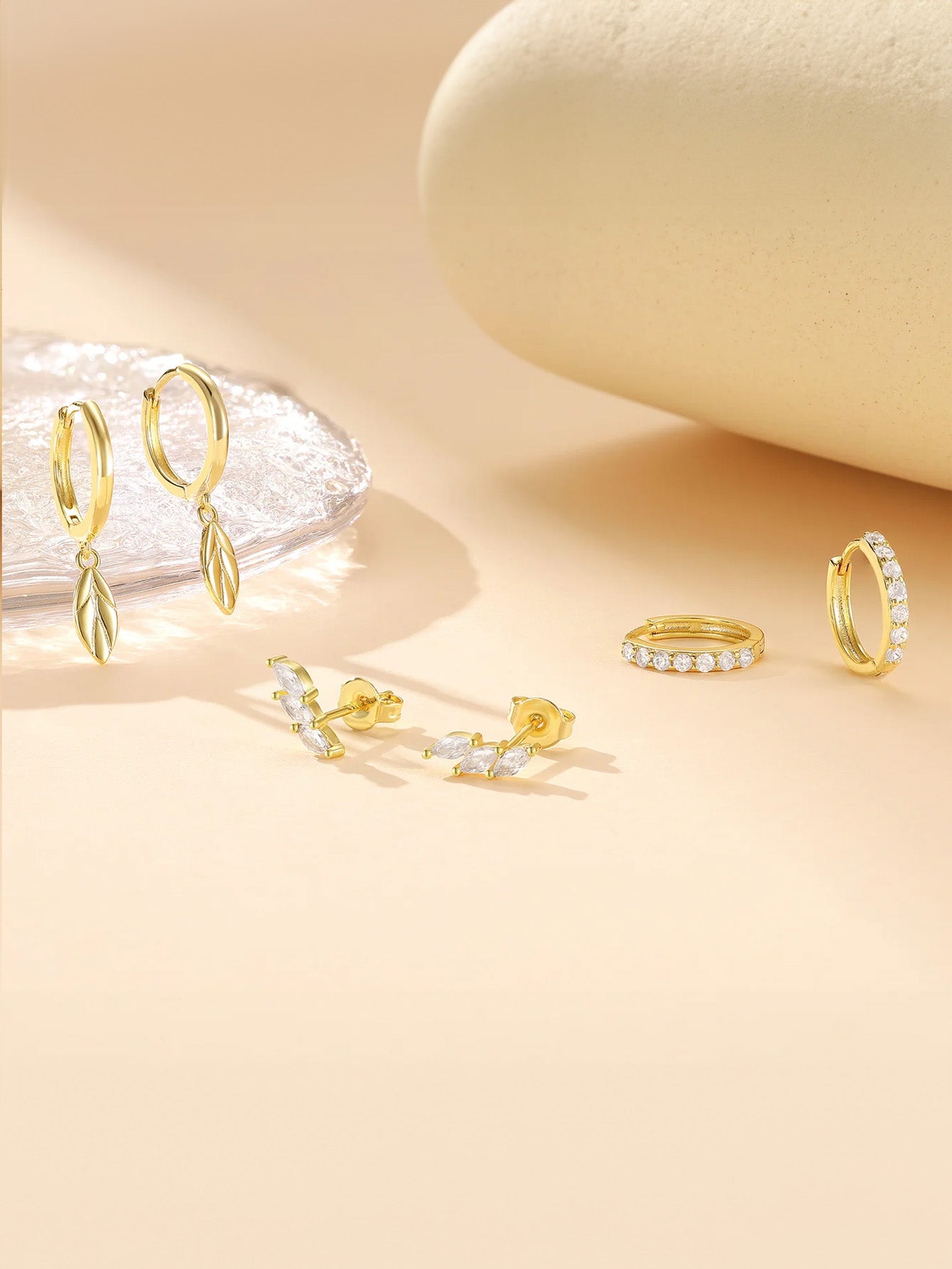 Olara Fashion Leaf Pendant Earring Set-Olarajewelry