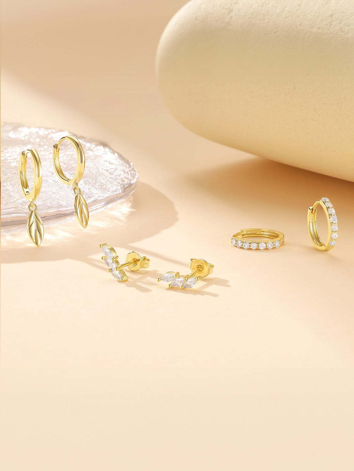 Olara Fashion Leaf Pendant Earring Set-Olarajewelry