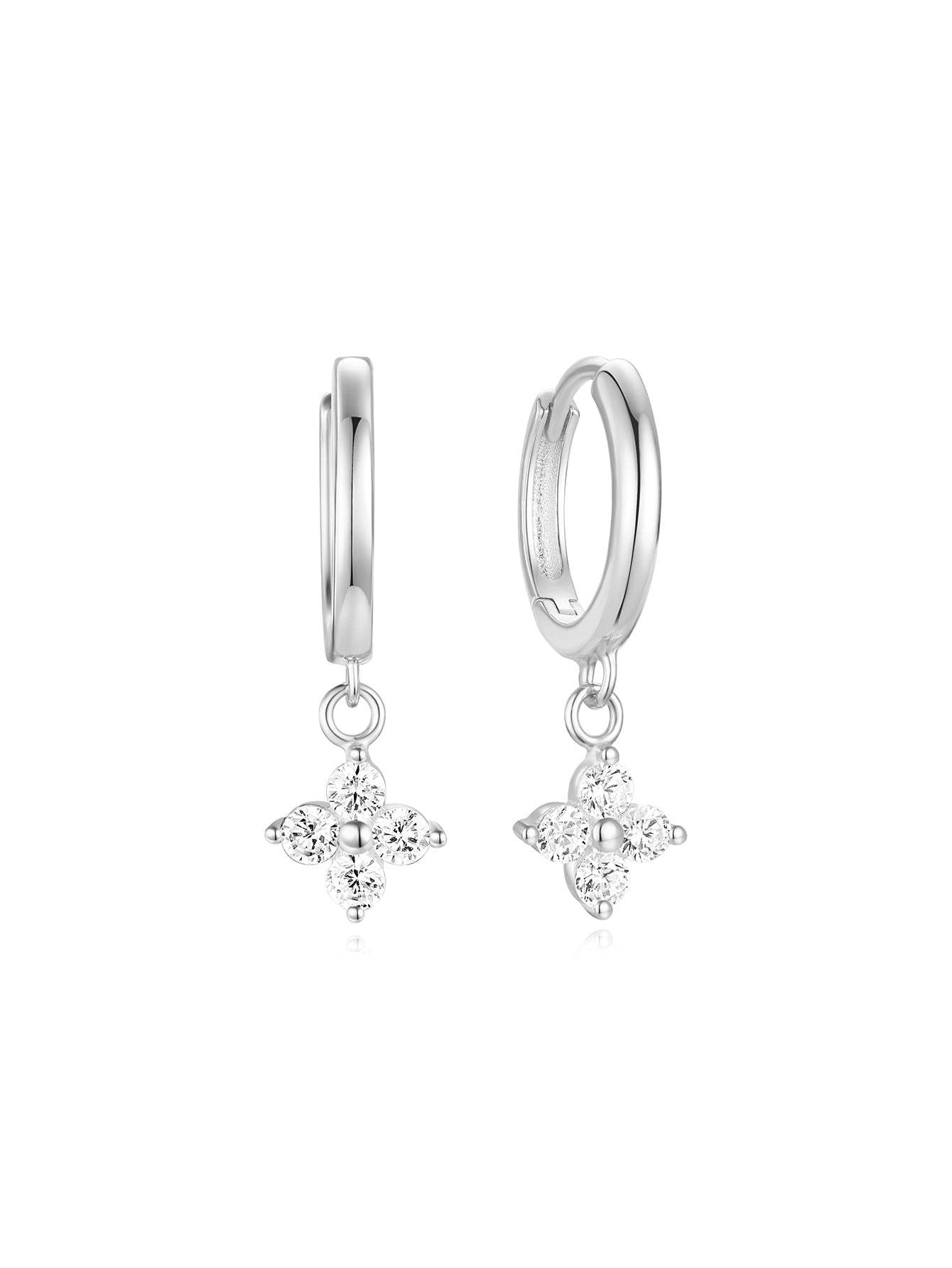 S925 5 Pieces Fresh Flower Zircon Stud Earring Set-Olarajewelry