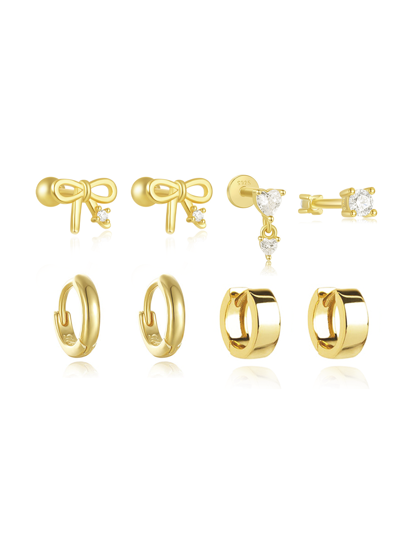 S925 Bow Tie Love Full Ear Fashion Studs Earring Collection-Olarajewelry