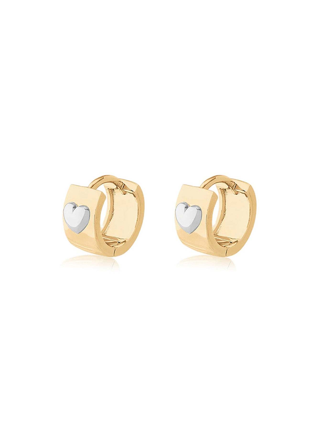 Two Tone Chunky Hoop Earrings-Olarajewelry