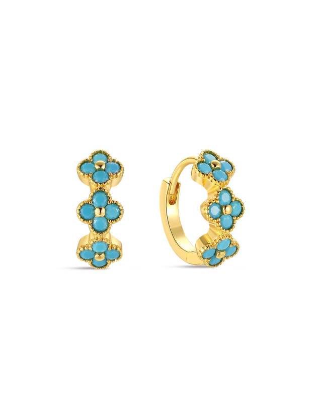 Petal Turquoise Huggie Earring-Olarajewelry