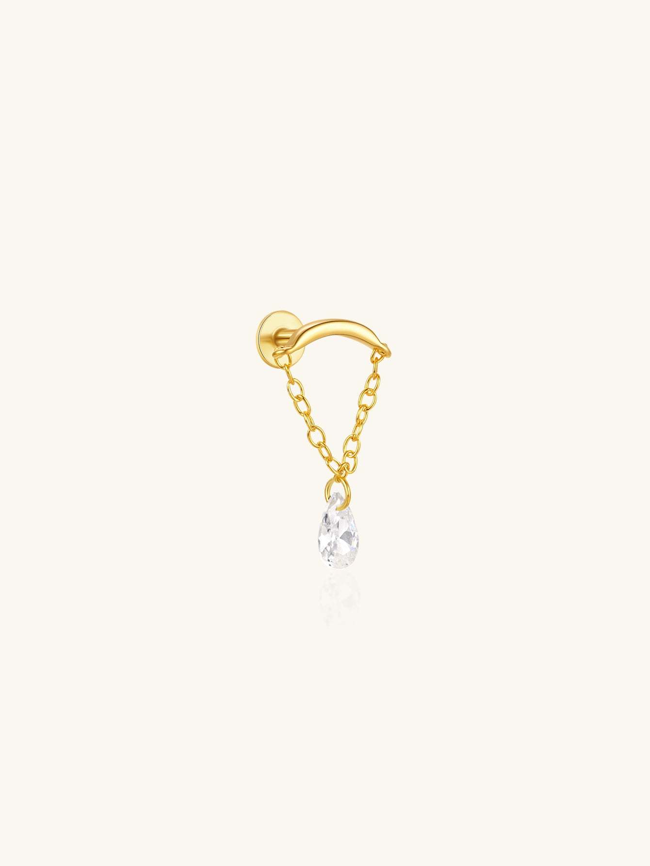 S925 Tassel Chain Ear Piercing Stud Set-Olarajewelry