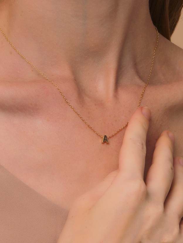 S925 Sterling Silver Fashion Letter A Pendant Necklace-Olarajewelry