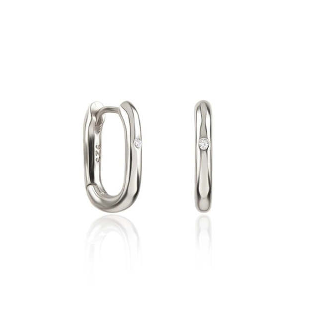 O-shaped zircon minimalist cool style earrings for women-Olarajewelry