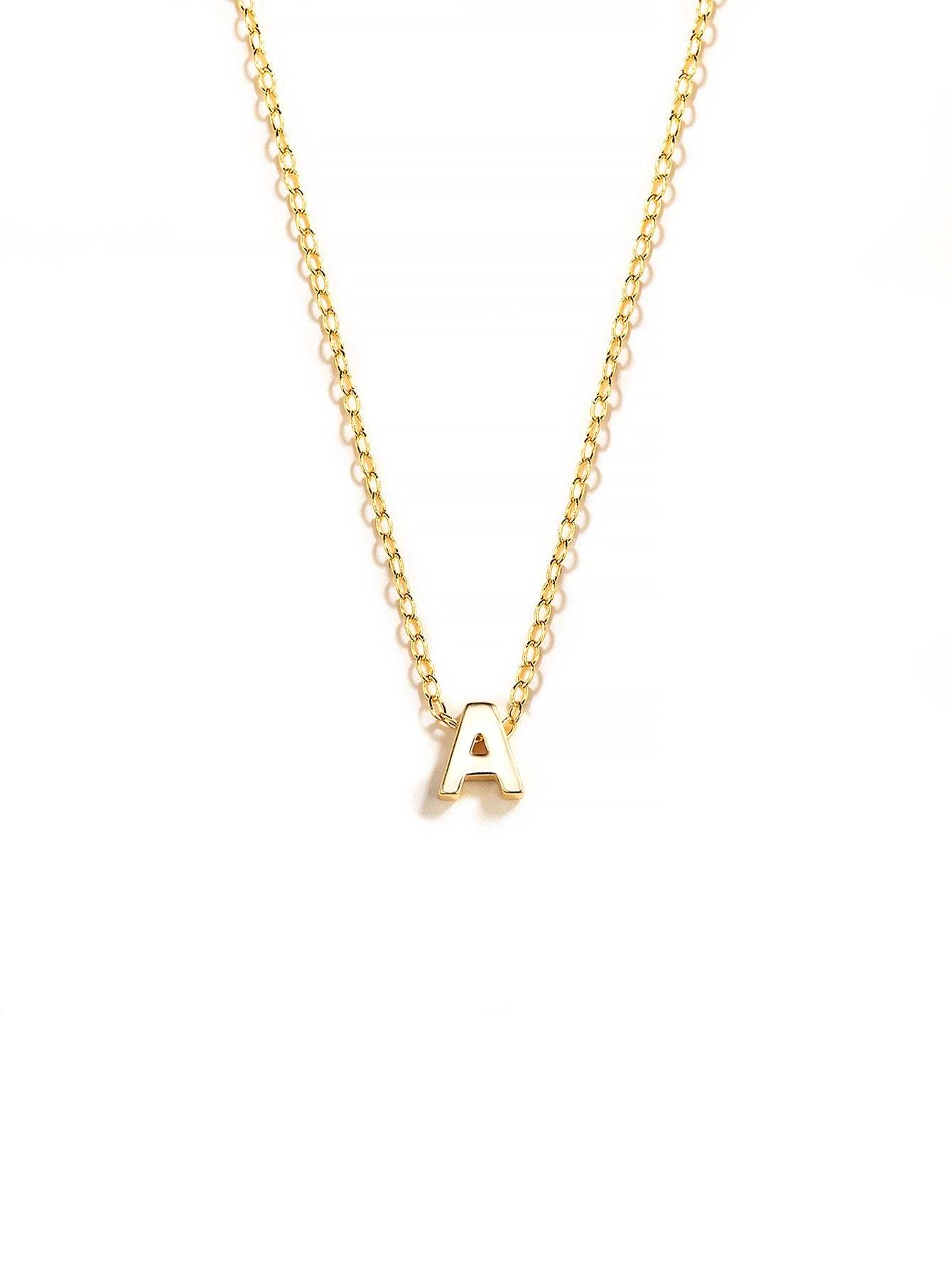 S925 Sterling Silver Fashion Letter A Pendant Necklace-Olarajewelry