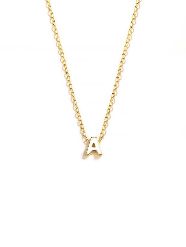 S925 Sterling Silver Fashion Letter A Pendant Necklace-Olarajewelry