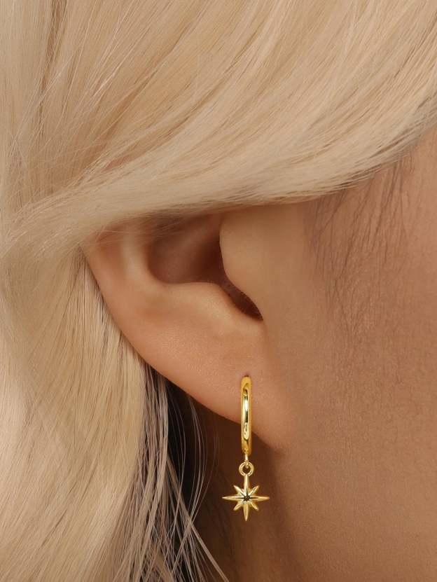 Olara 8 Pointed Star Pendant Earring Set-Olarajewelry