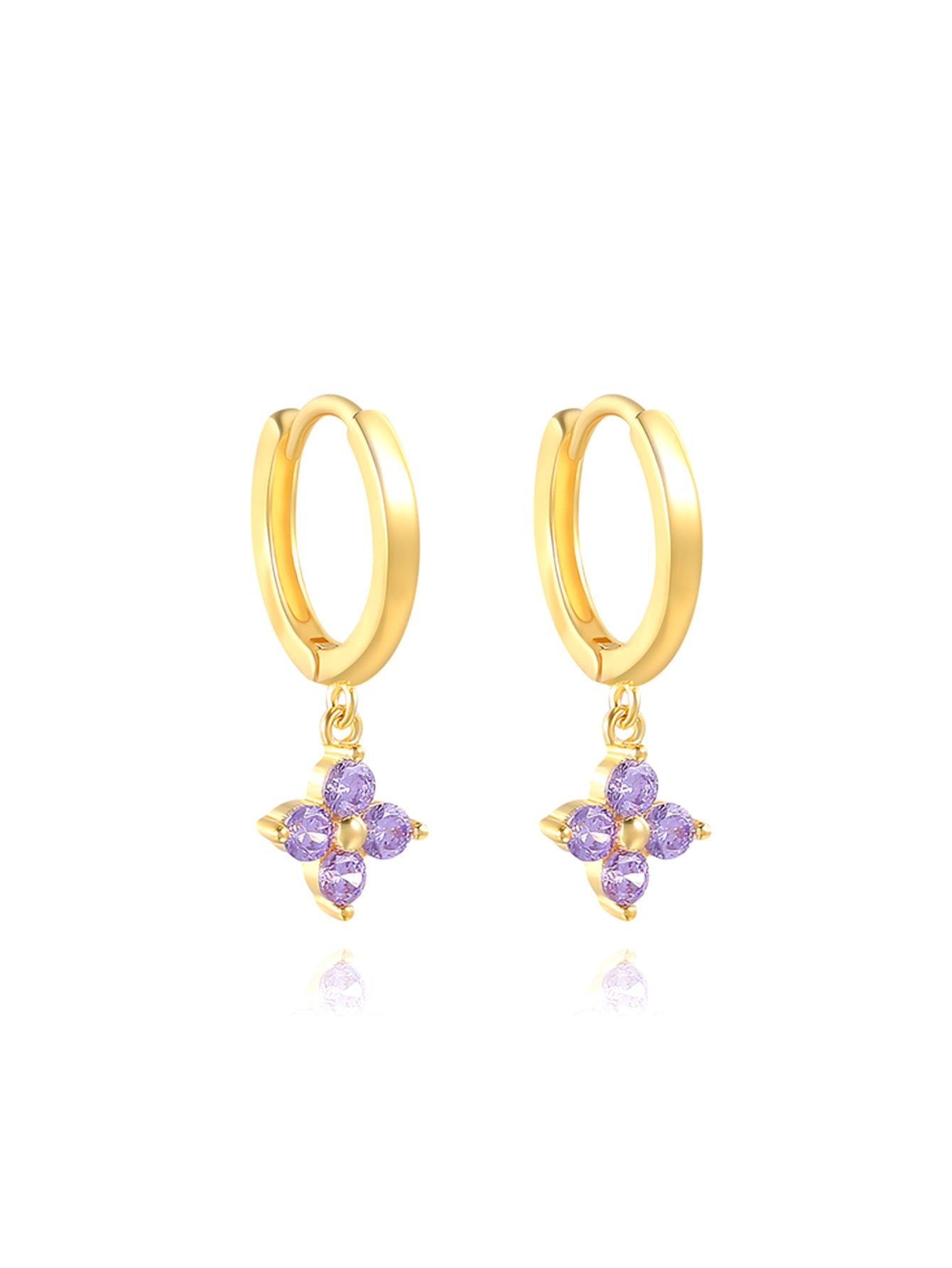 S925 Plum Blossom Zircon Wedding Drop Earrings-Olarajewelry